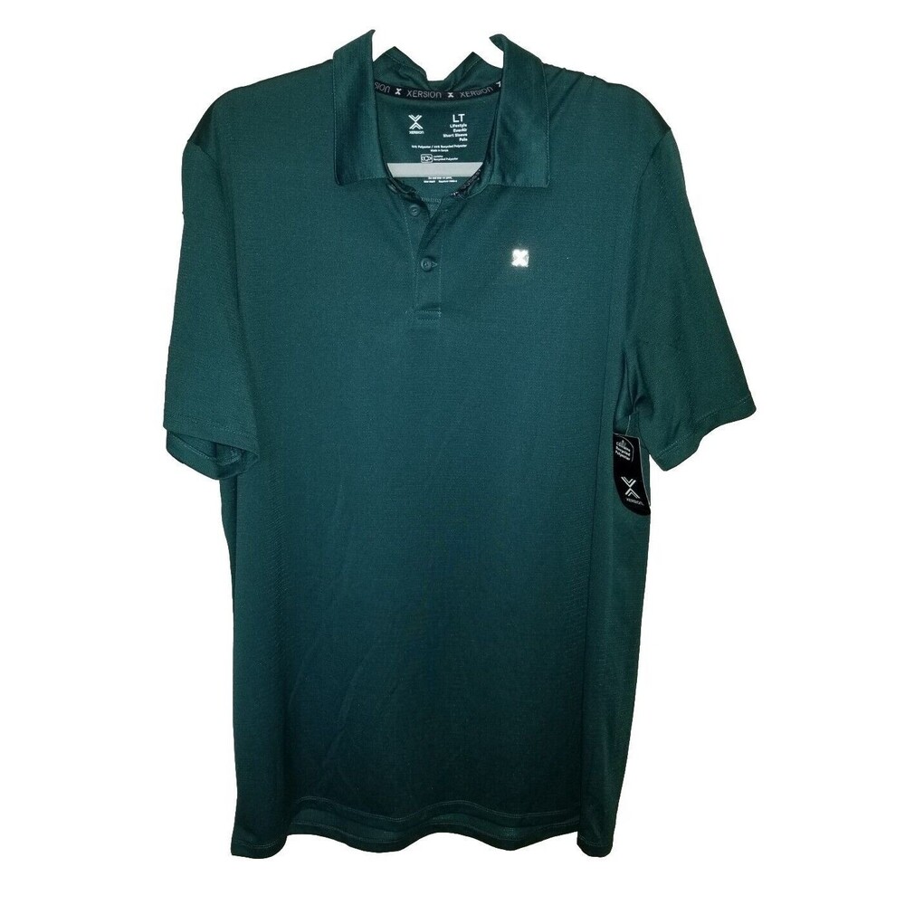 Xersion EverAir Big and Tall Mens Short Sleeve Polo Shirt - LT_ Sea Moss